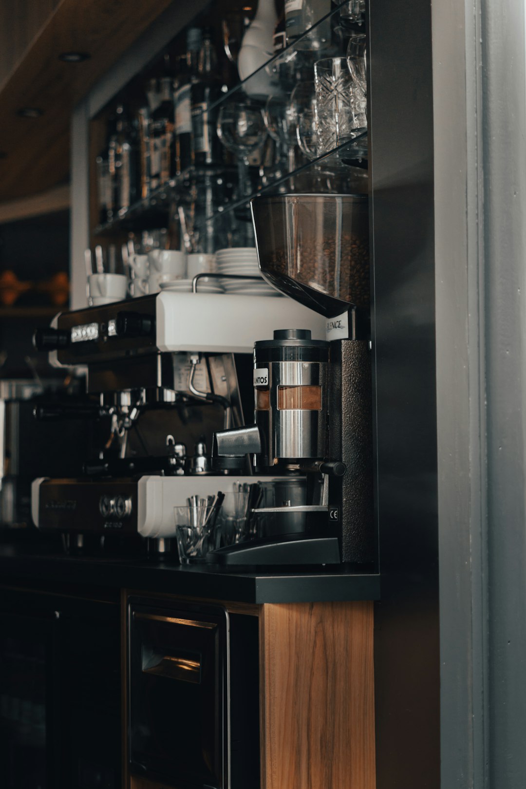 black and silver coffee maker