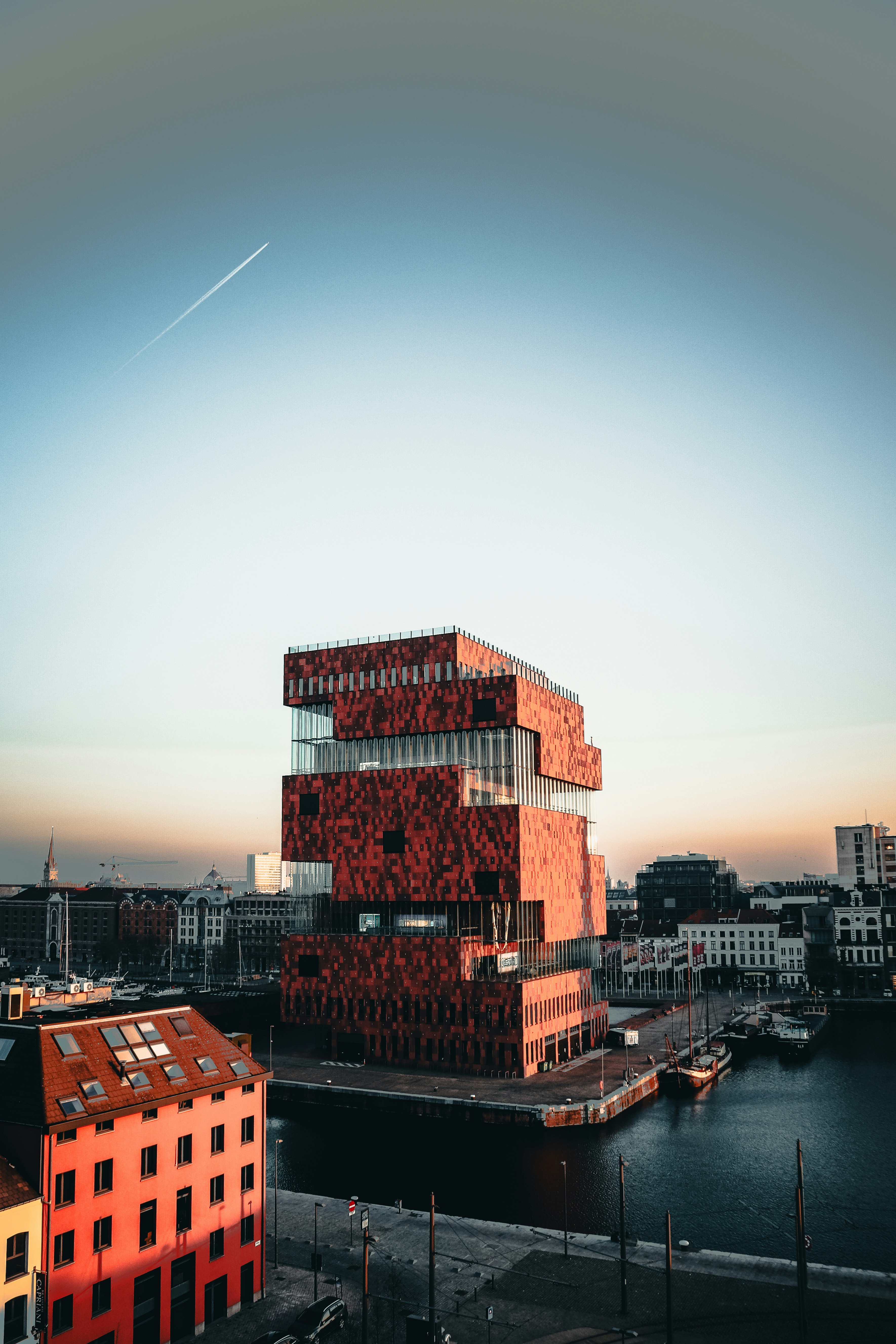 high rise buildings during sunset