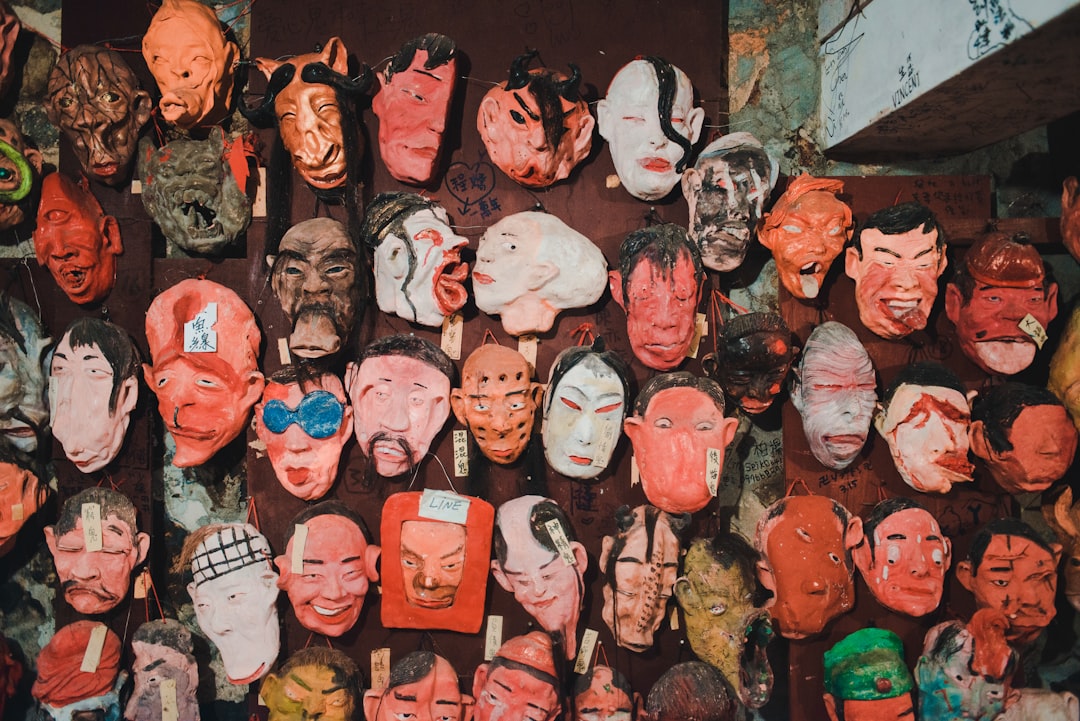 red white and black face painting