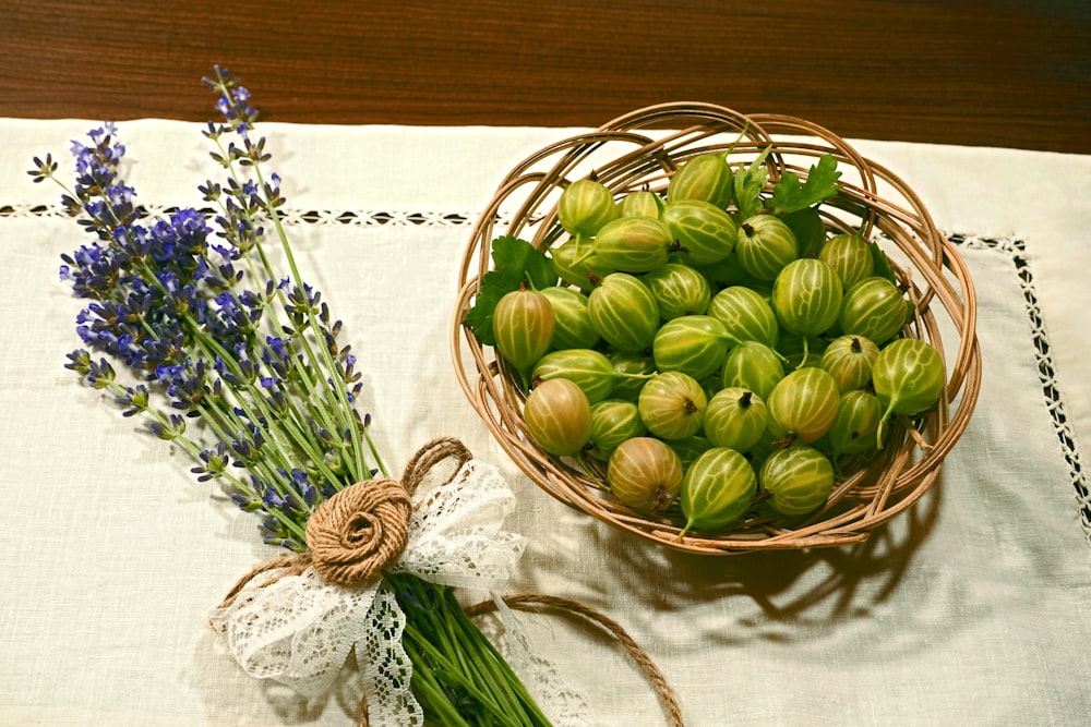 green and white flower bouquet on stainless steel round tray