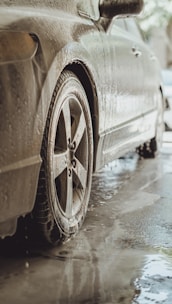 brown car wheel with tire