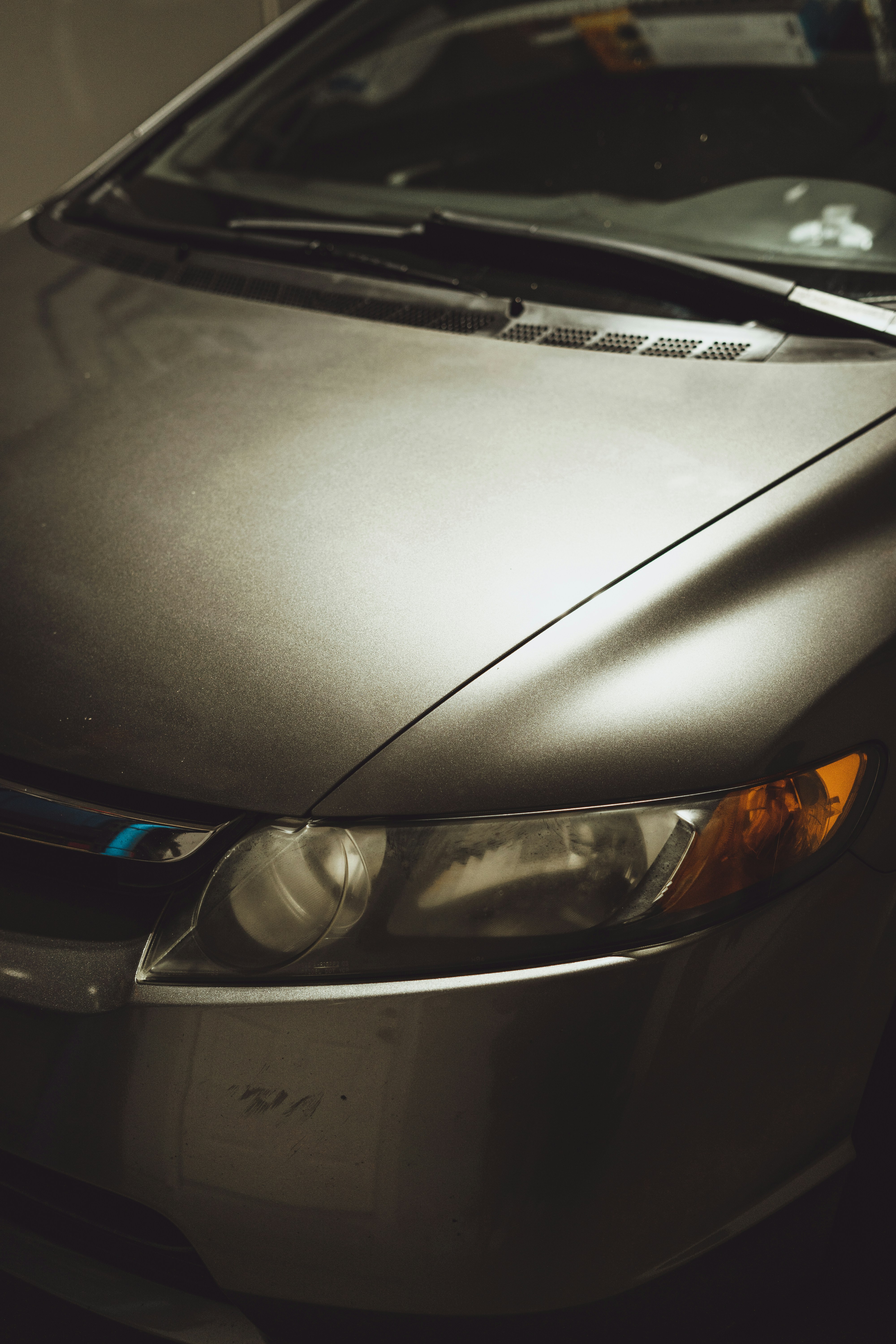 silver car with black license plate
