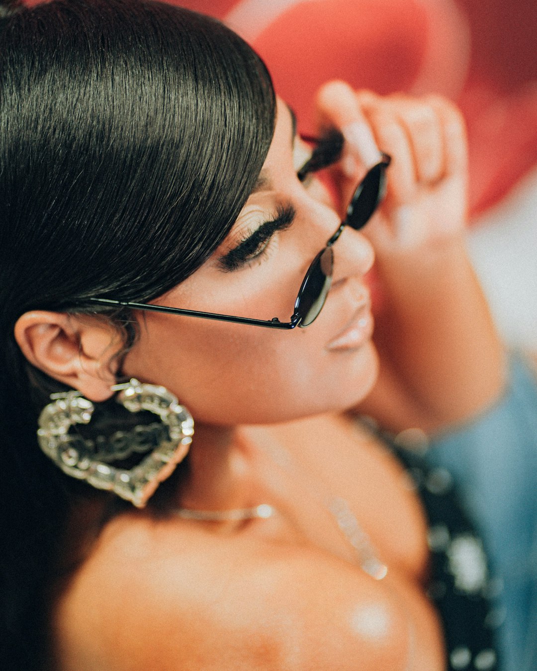 woman in black framed eyeglasses