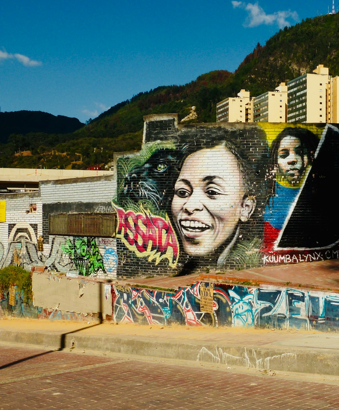 womans face graffiti on wall