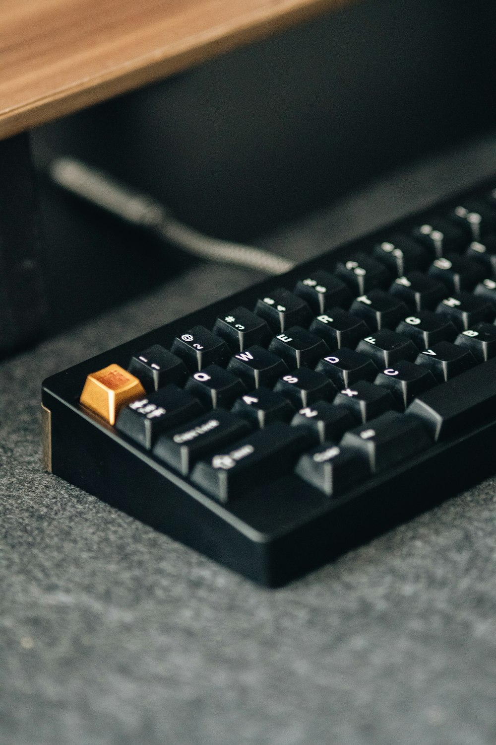 black and orange computer keyboard