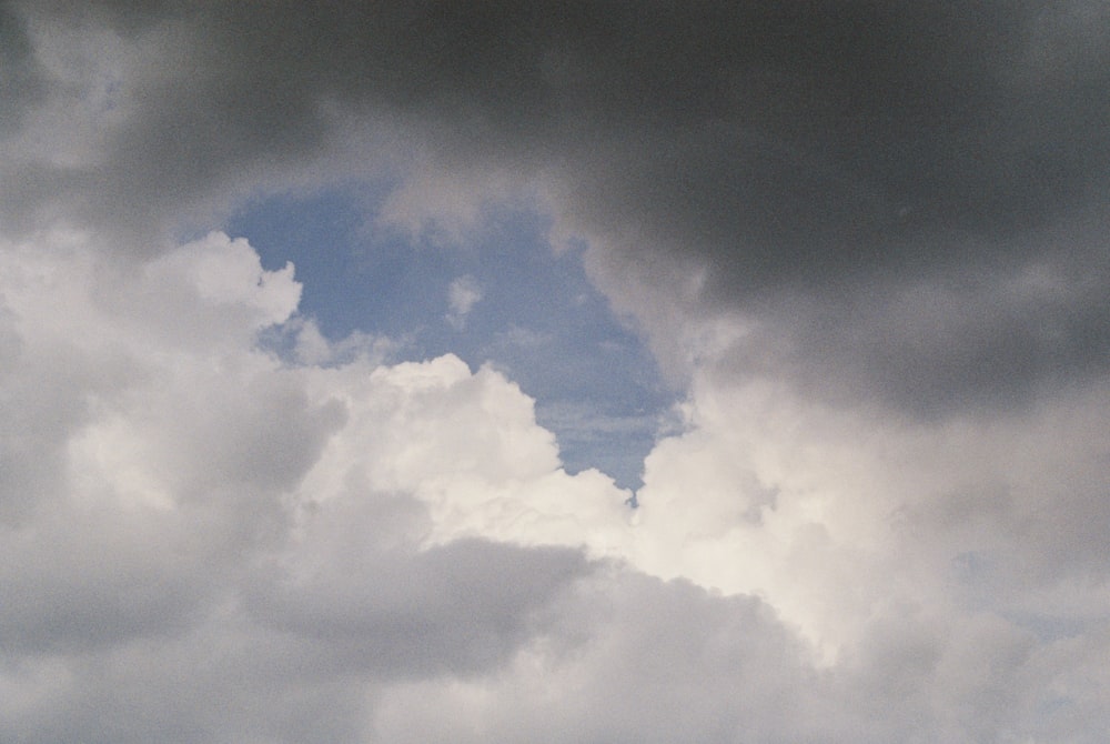 white clouds and blue sky