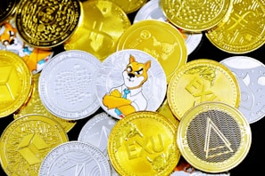 gold and silver round coins