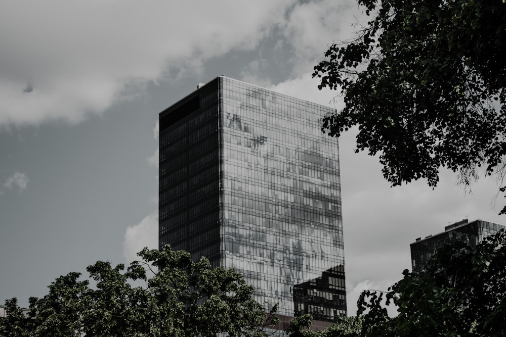 black and white concrete building