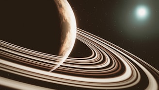 Planet Saturn in black background