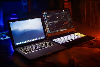 black and silver laptop computer