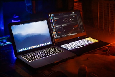black and silver laptop computer