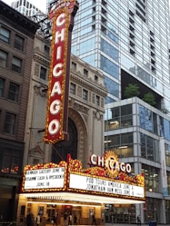 red and white chicago signage