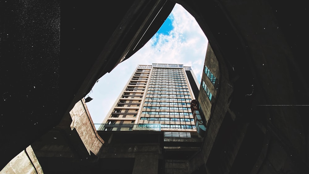 low angle photography of high rise building