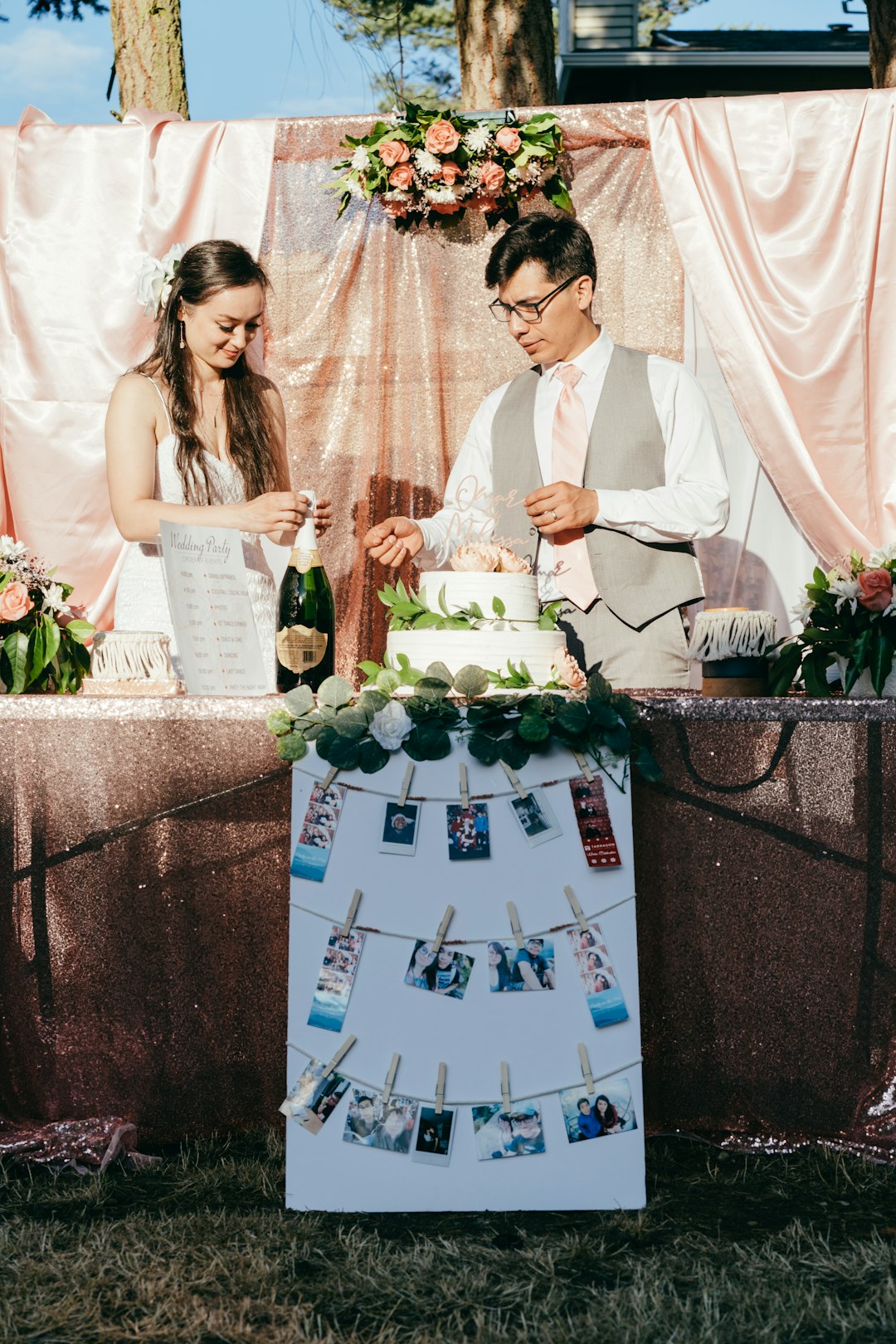 woman in white dress holding bouquet of flowers