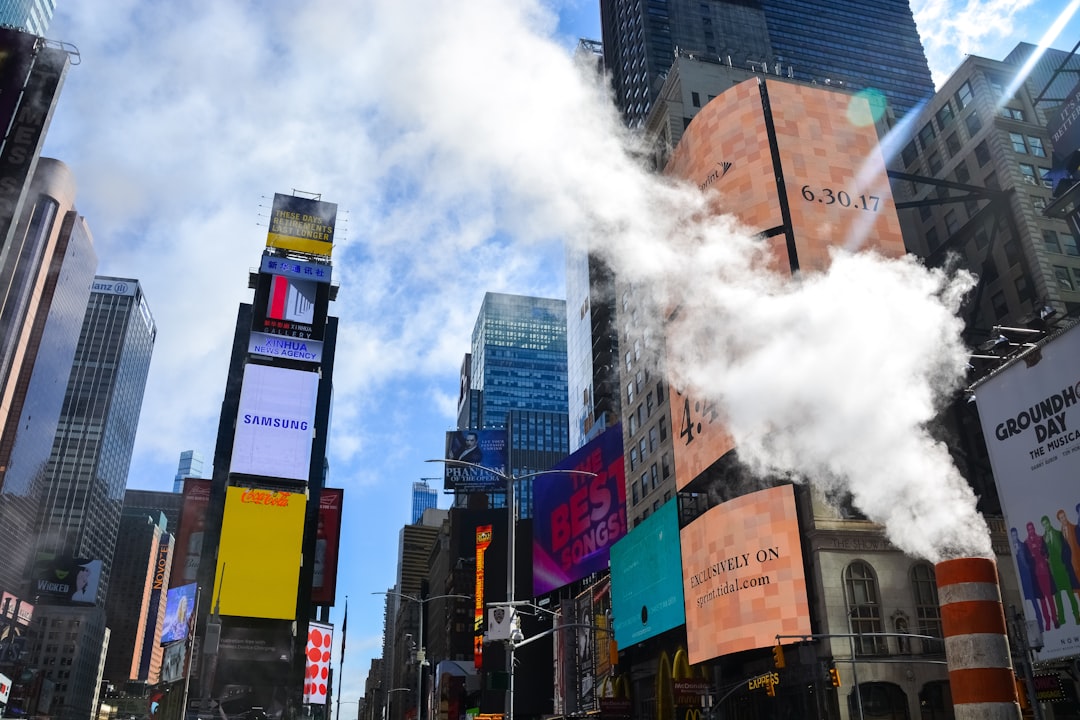 white smoke coming out from building