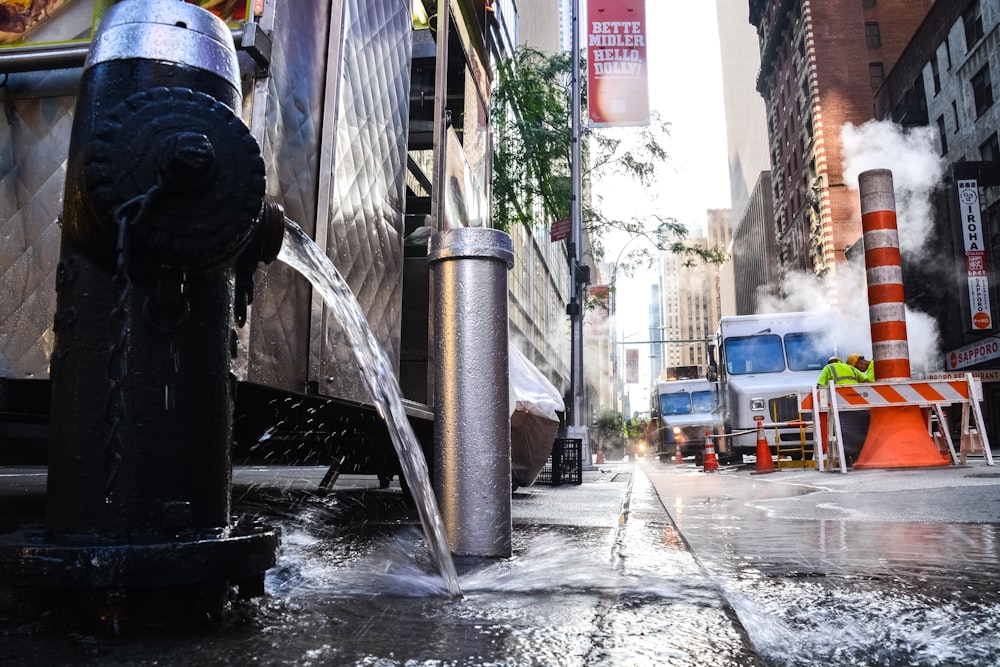 water fountain in the middle of the street