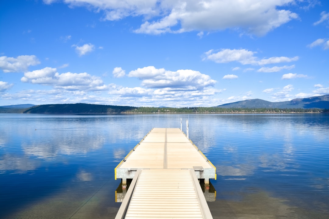 brown wooden dock on body of water under blue sky during daytime