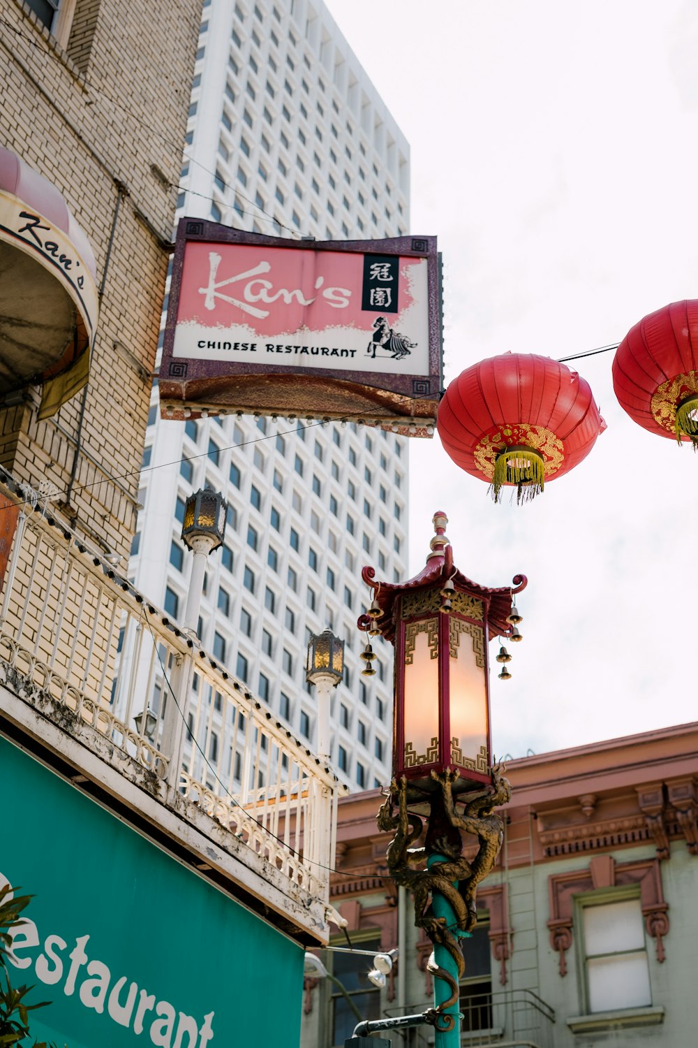 red chinese lantern on street