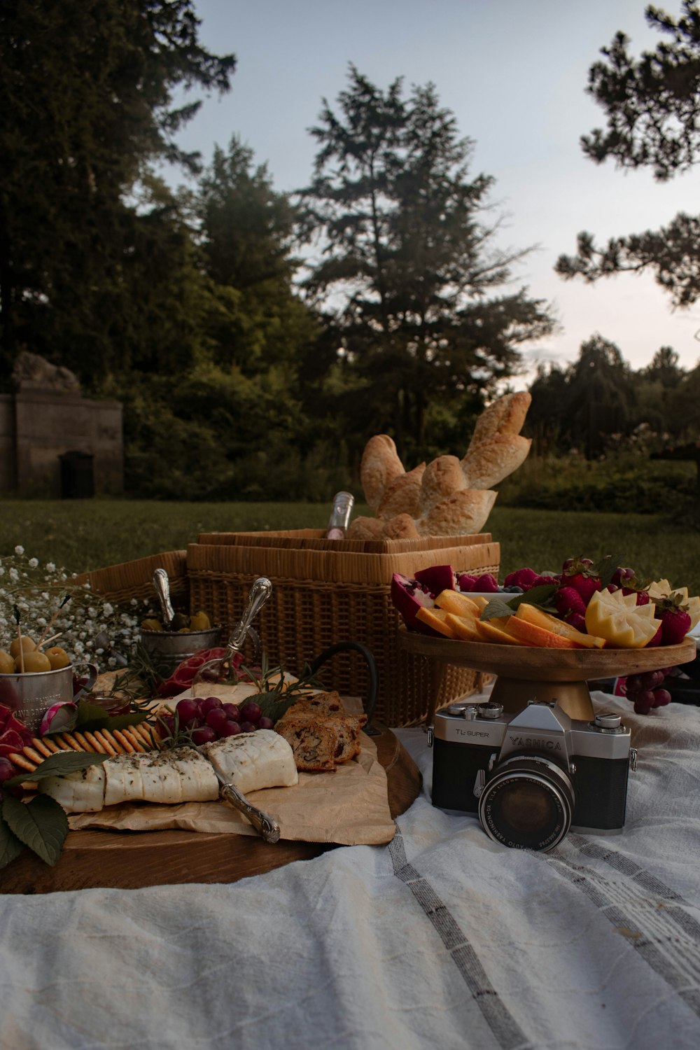 bread and bread on brown wooden table