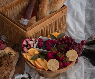 assorted fruits on brown woven basket