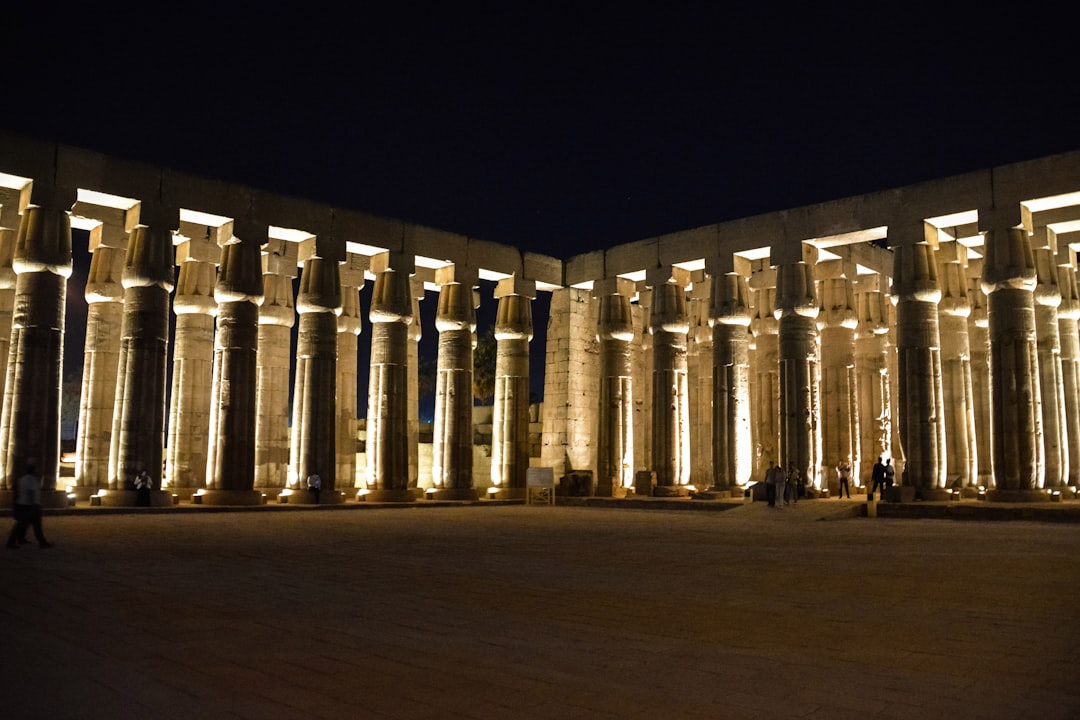 white concrete pillar during night time