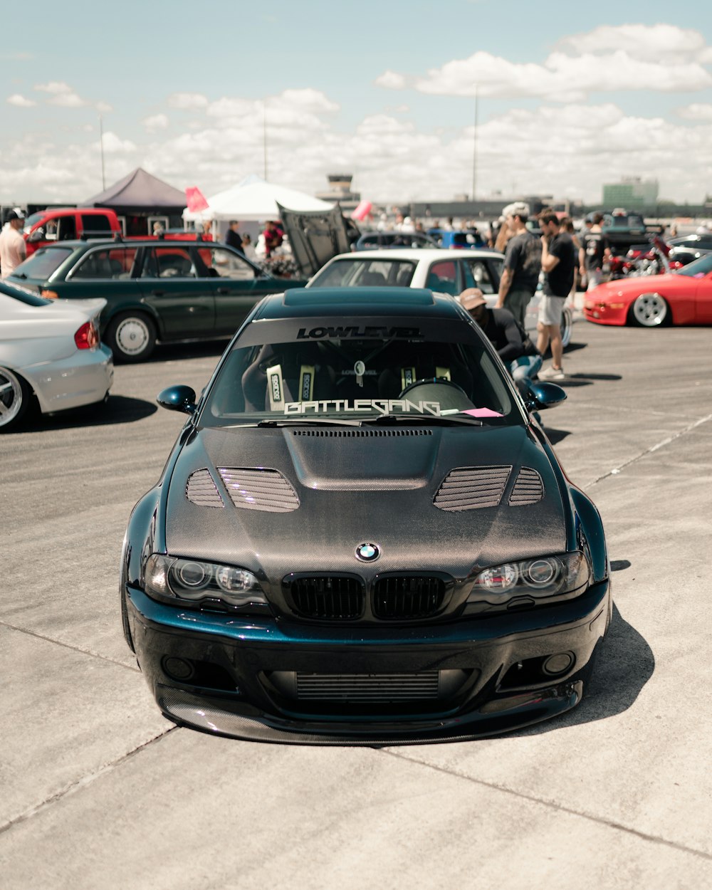 black bmw m 3 on road