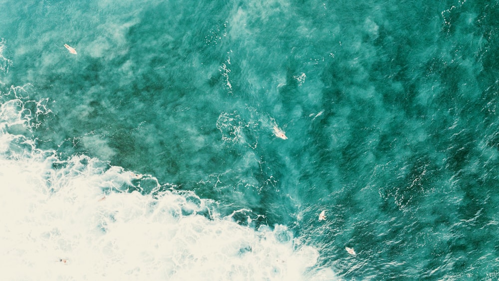 Vue aérienne des vagues de l’océan