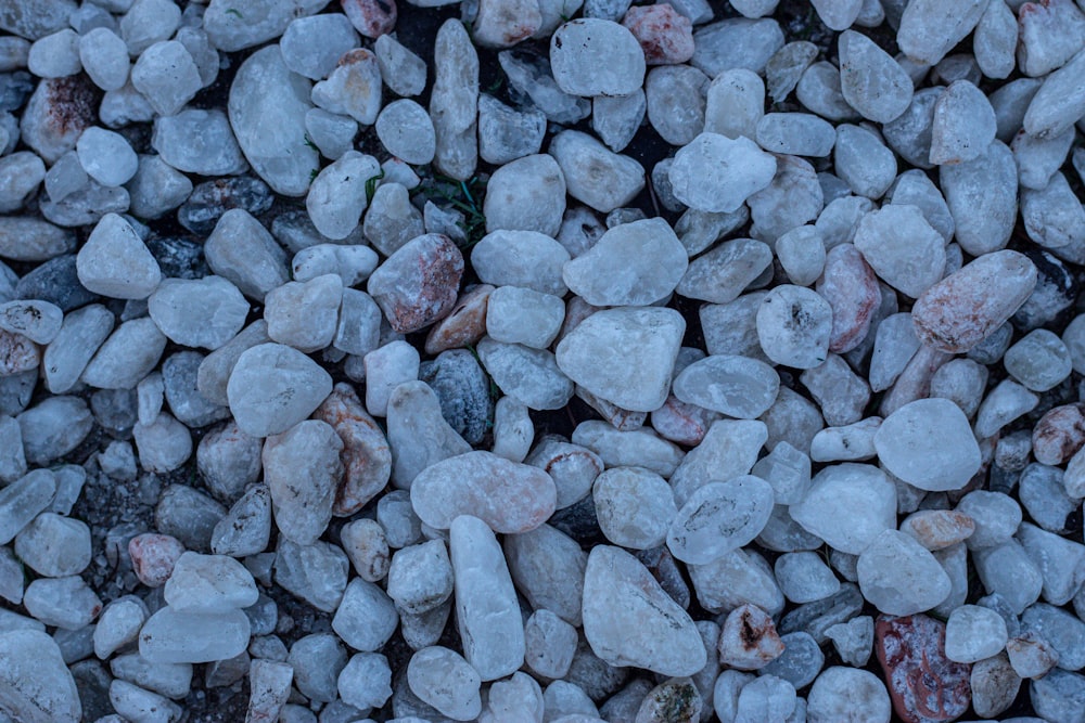 blue and gray stones on black and gray stones