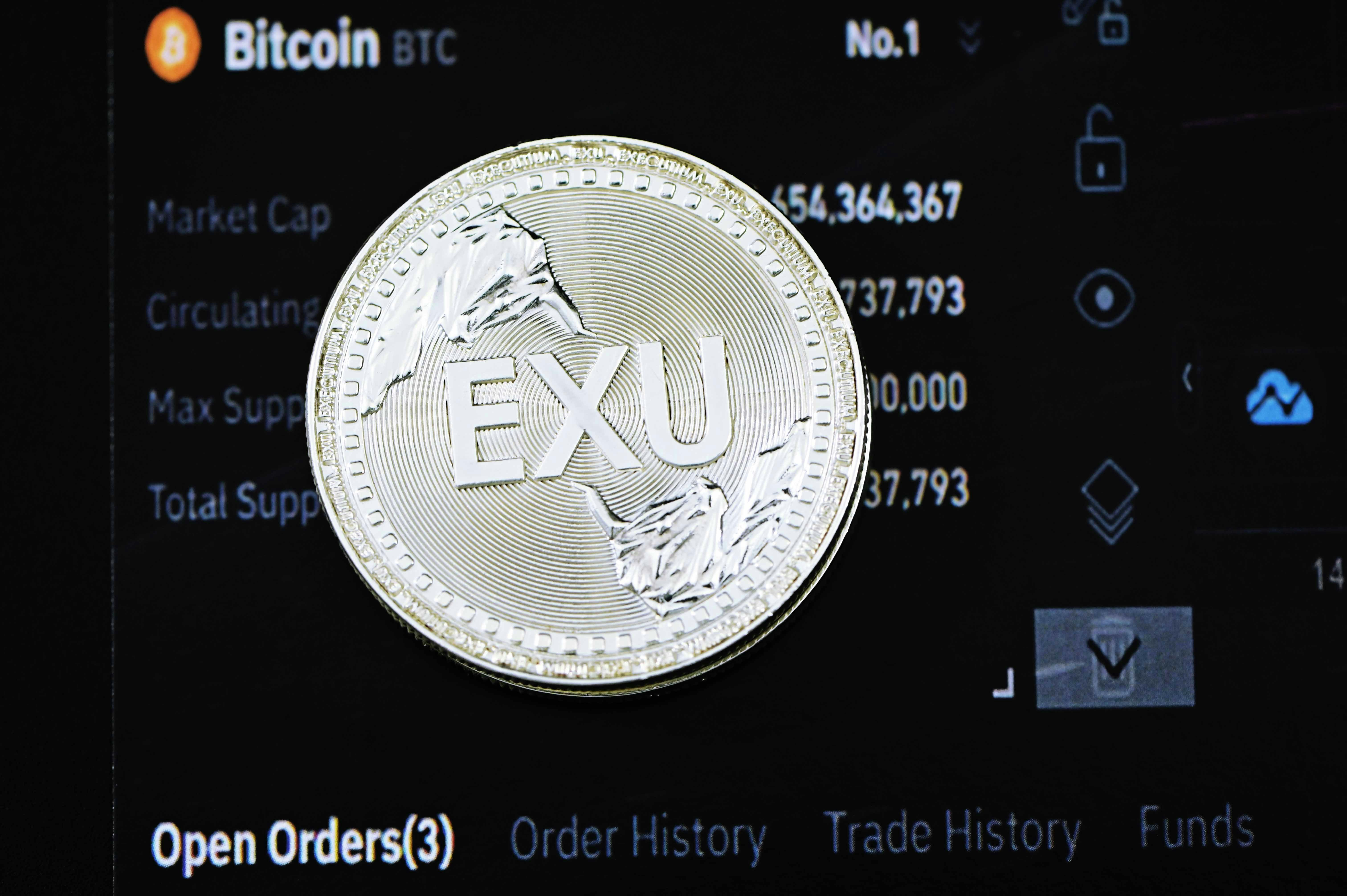EXU coin on a BTC chart