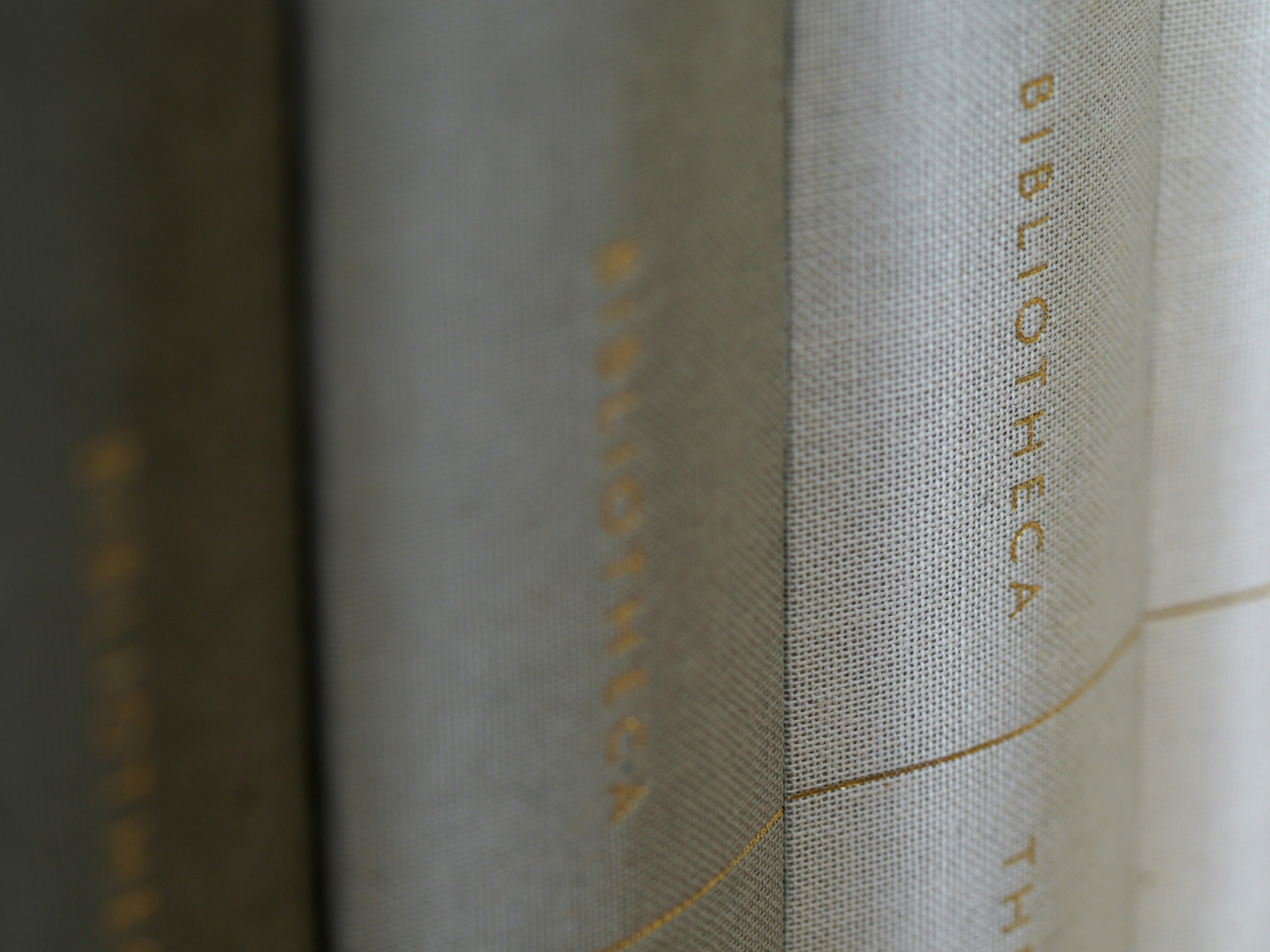 bibliotheca, bible, book, book spine, macro, blur, cloth binding, book binding, box set, books, bokeh, texture, literature, 
