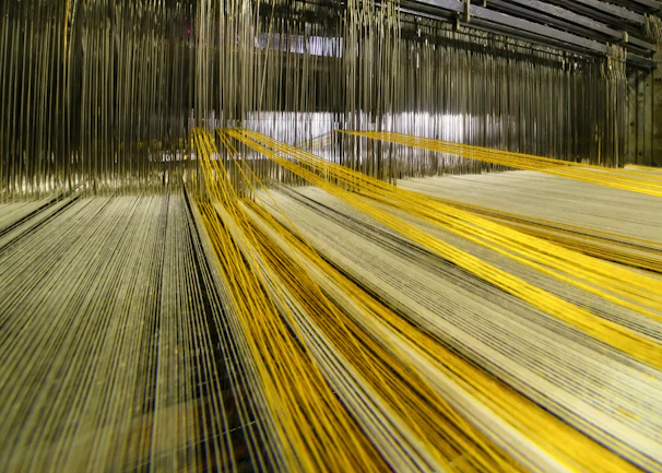 Digital weaving loom in a textile workshop