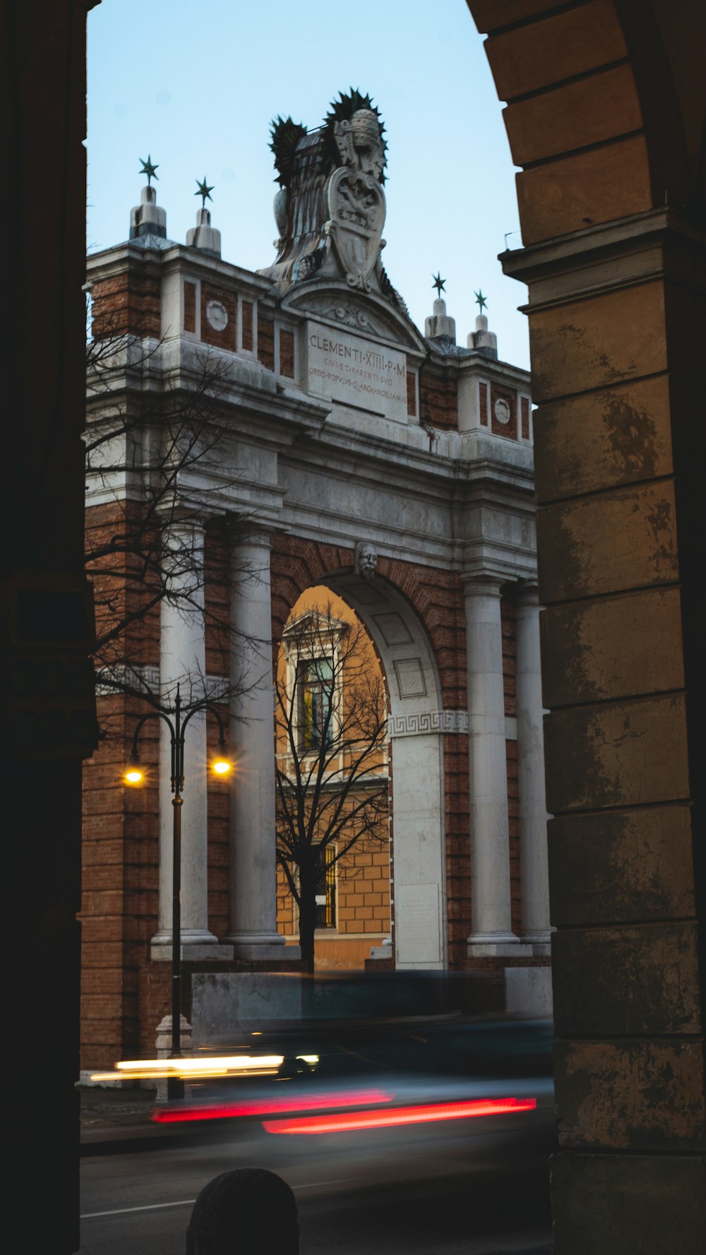 brown and black concrete building during night time