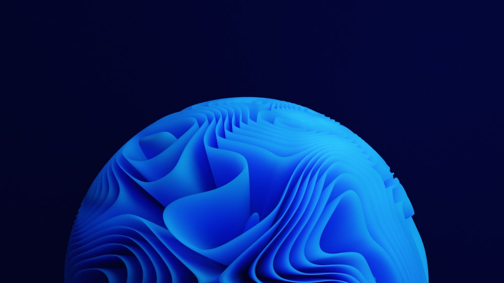 黒い背景に青い螺旋のイラスト