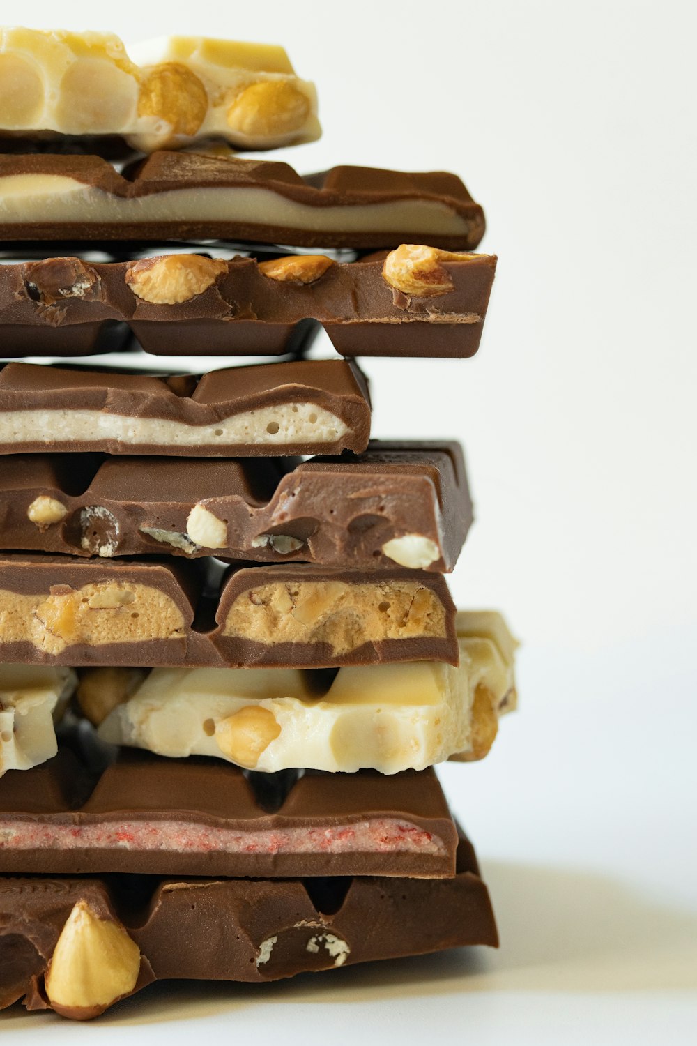 brown and white chocolate bar