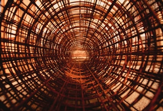 brown and black round ceiling