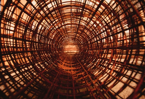 brown and black round ceiling