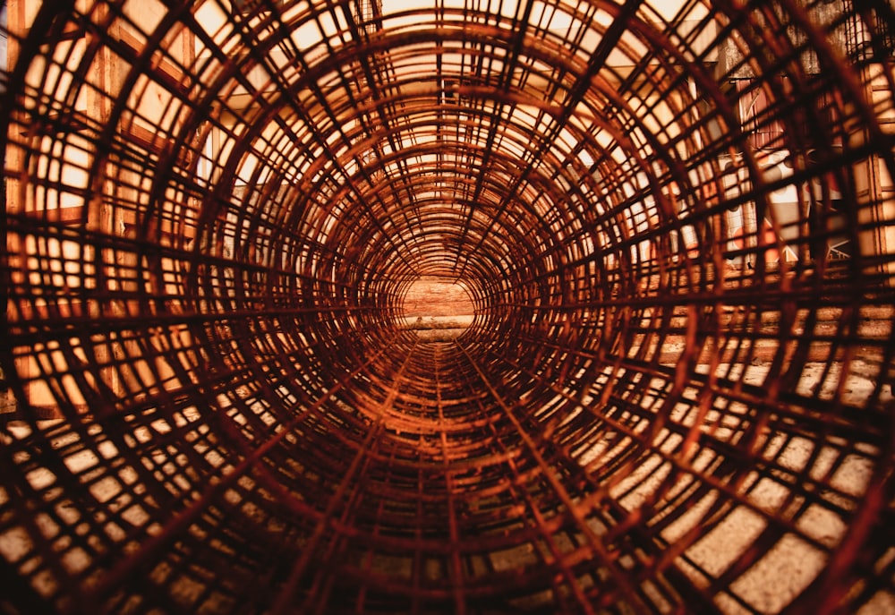 brown and black round ceiling