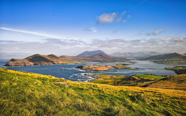 Green fields near the Kerry coast
