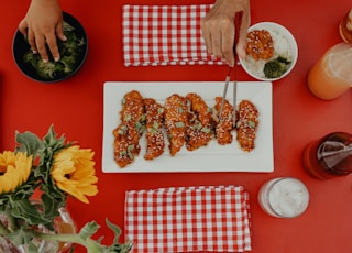 fried food on white ceramic plate