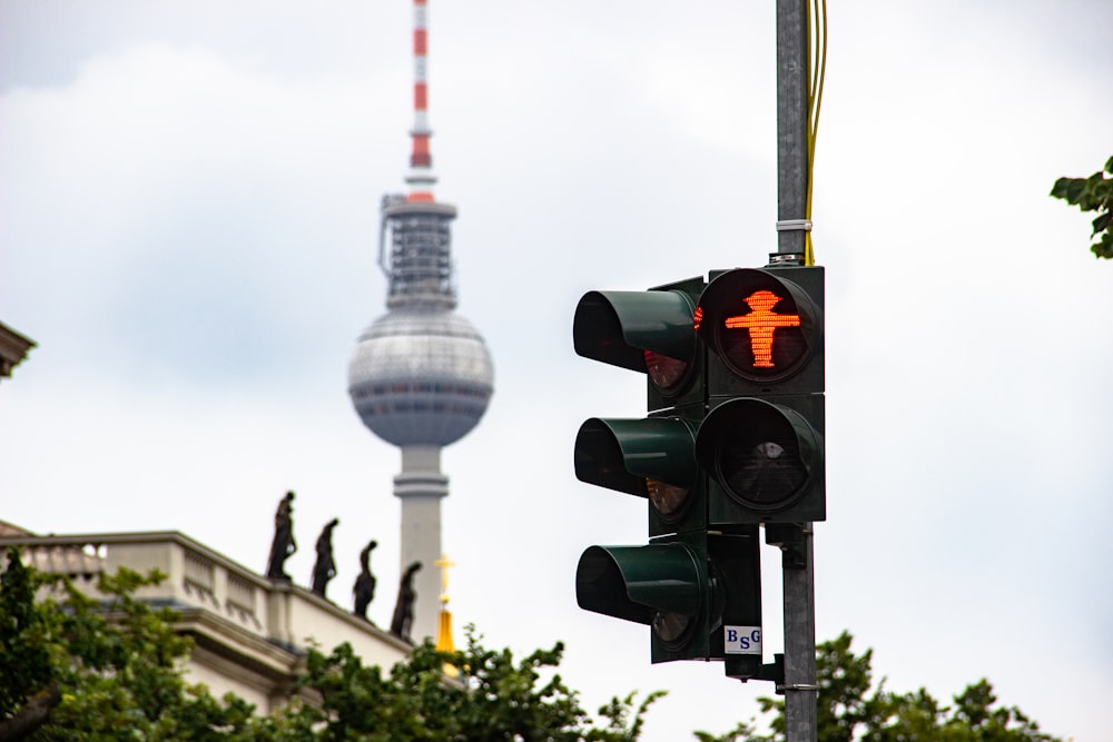 traffic light with red light