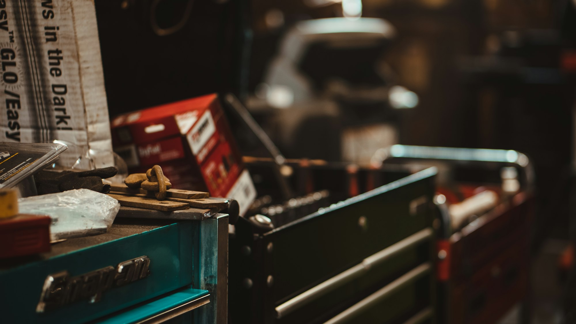 Image of mechanic tool boxes.