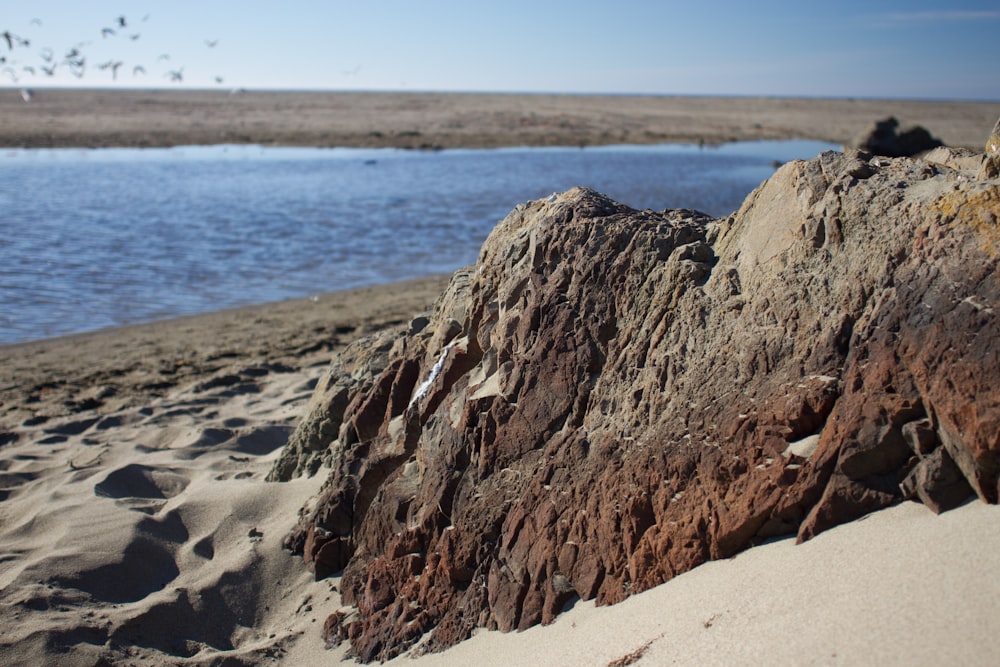 brown rock formation near body of water during daytime