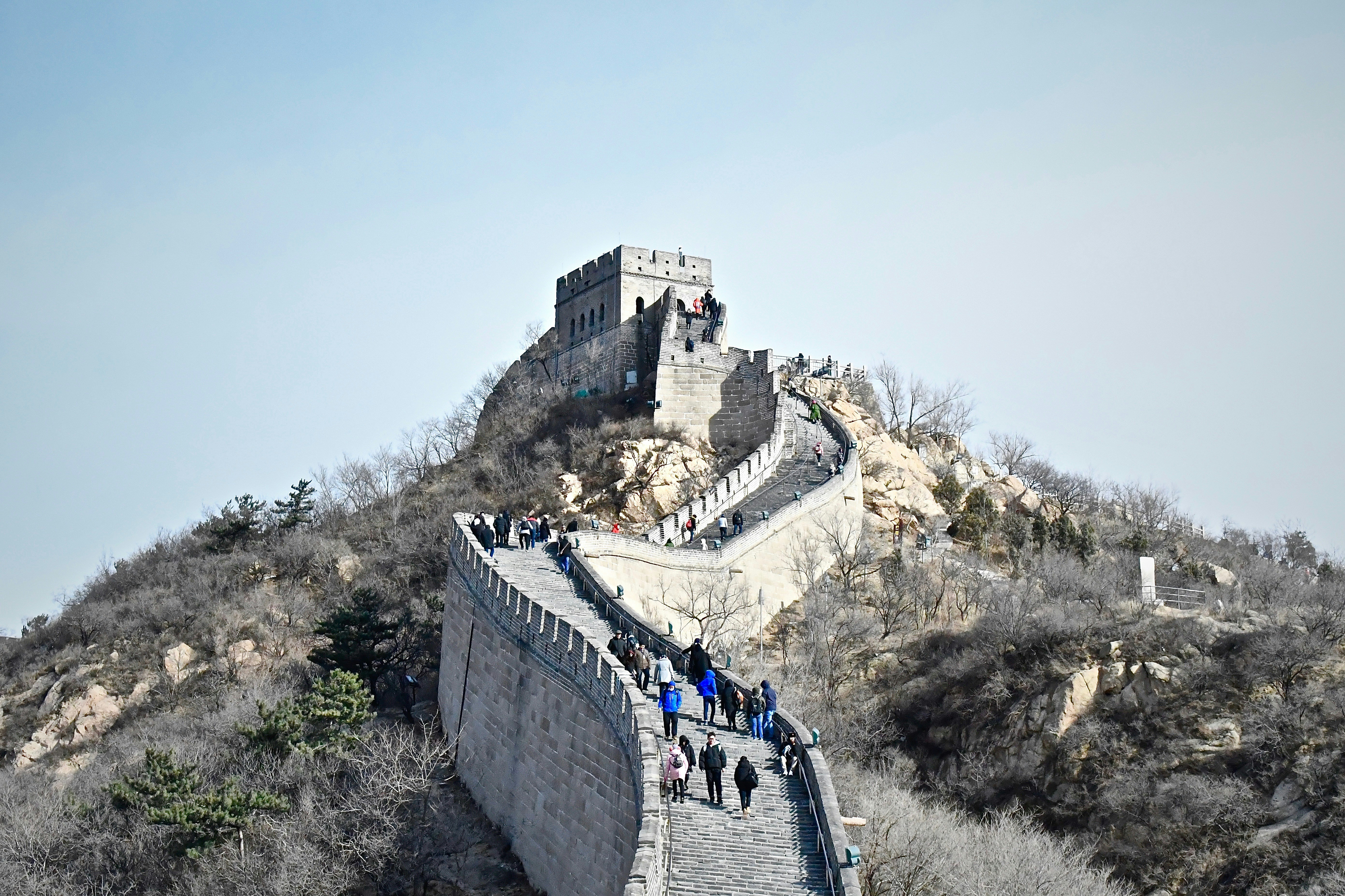 Tourists at the Great Wall of China