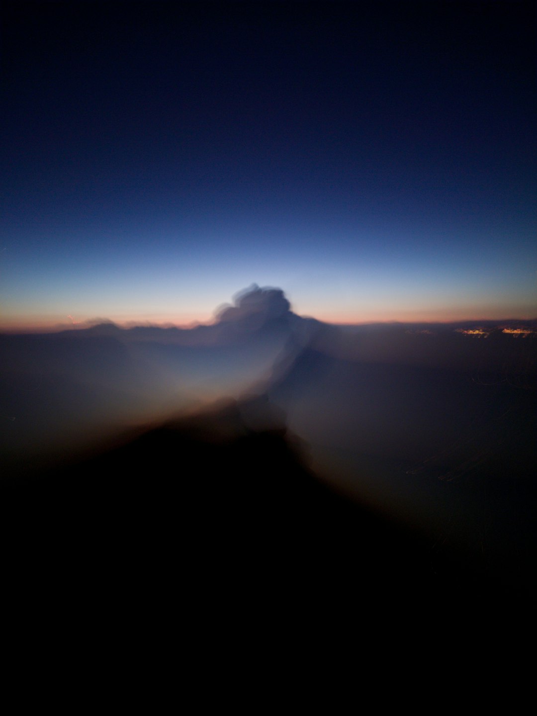 silhouette of mountain during sunset