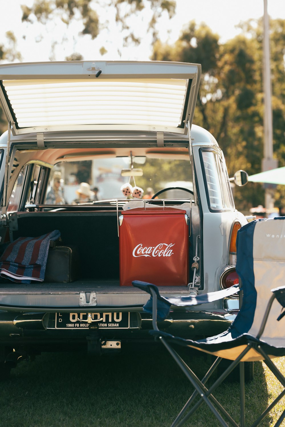 red and white vintage car