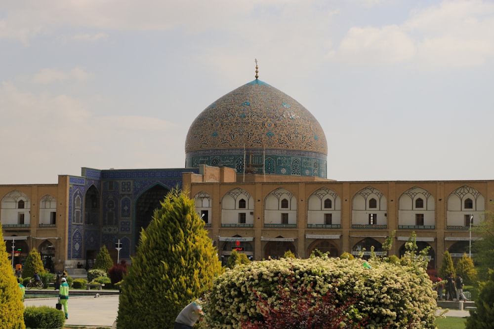 green and white dome building