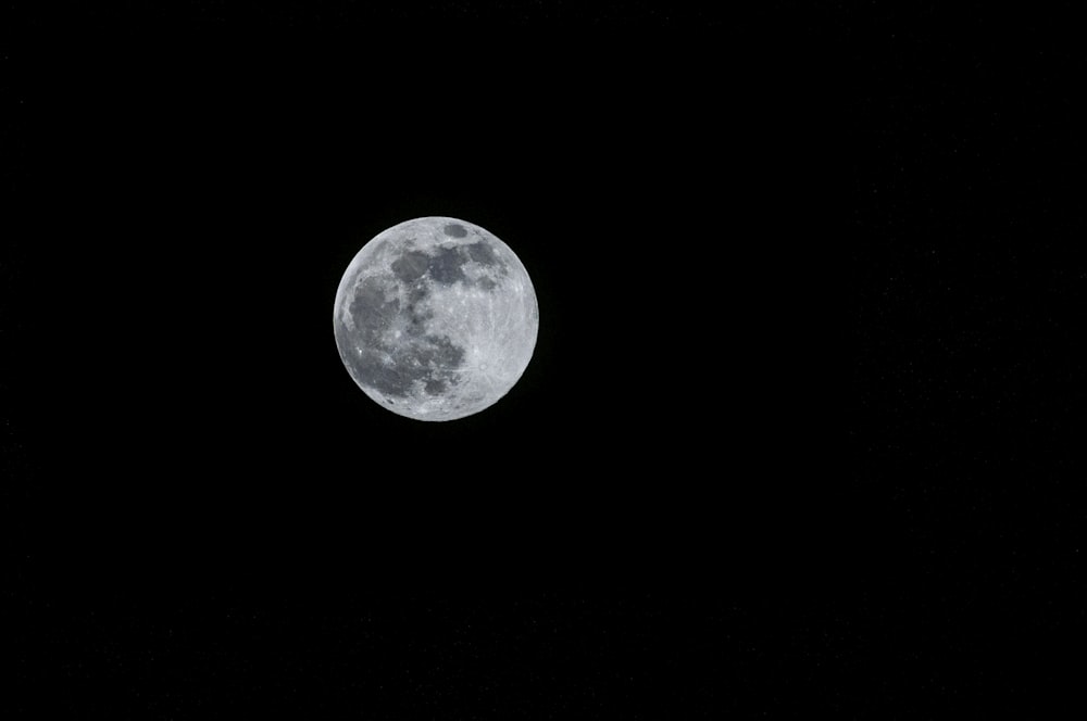 full moon in dark night sky