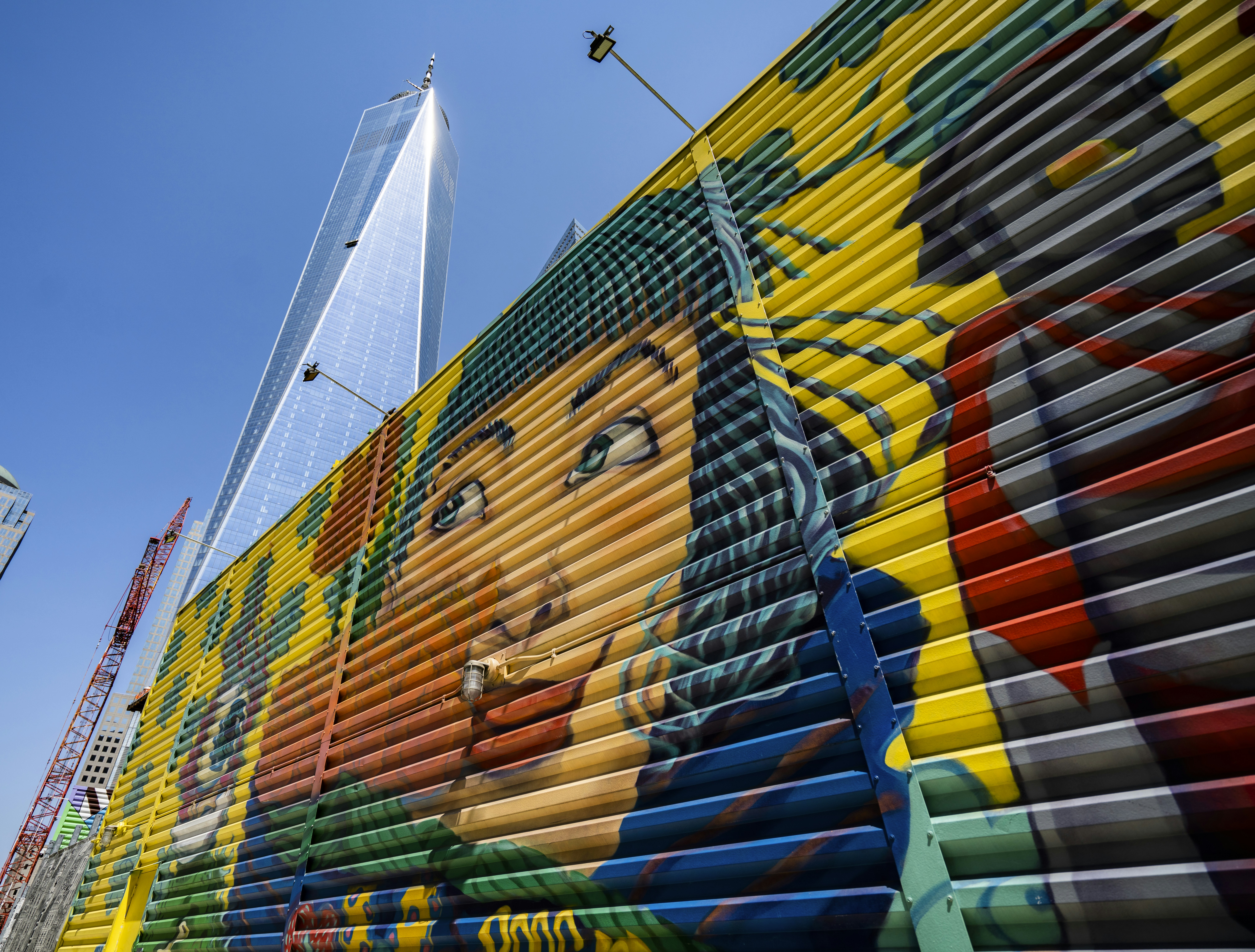 Mural outside of the World Trade Center.