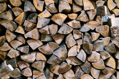 brown and black firewood lot