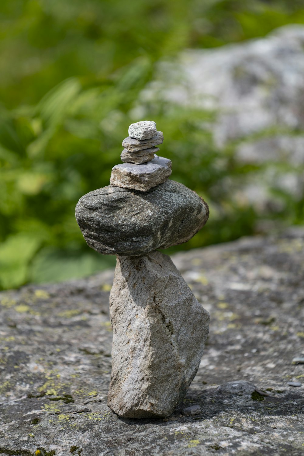 gray and brown stone stack